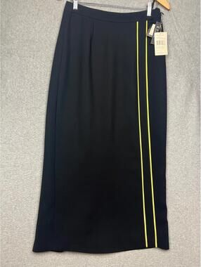 Vintage Grace Maxi Long Skirt Womens 8 Modern Simple Minimalist Neon Black New